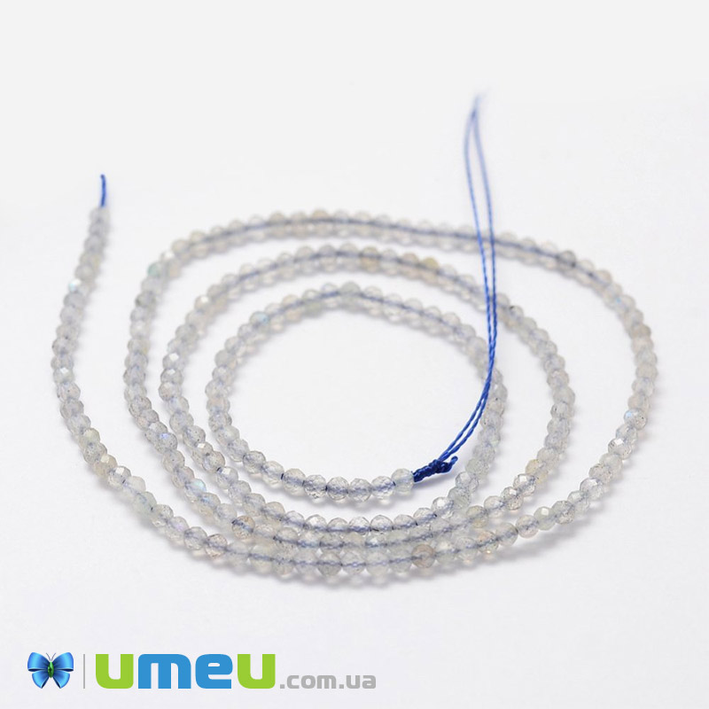 Намистини Лабрадорит, 2 мм, Круглі грановані (BUS-040879)