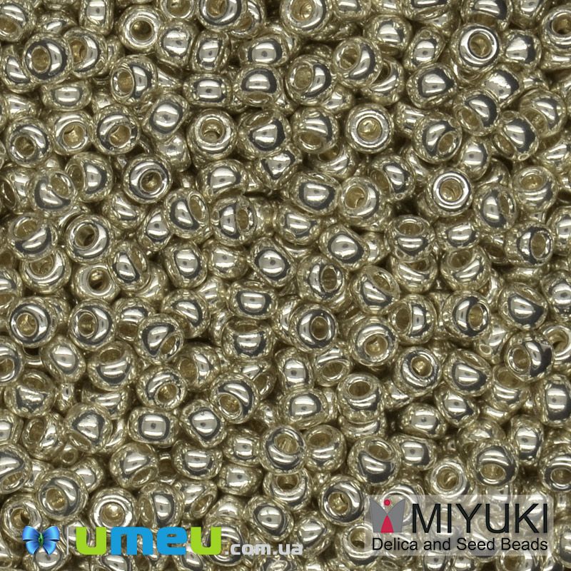 Бісер японський Miyuki круглий RR 8/0 №4201, Duracoat Galvanized, Сріблястий (BIS-045994)