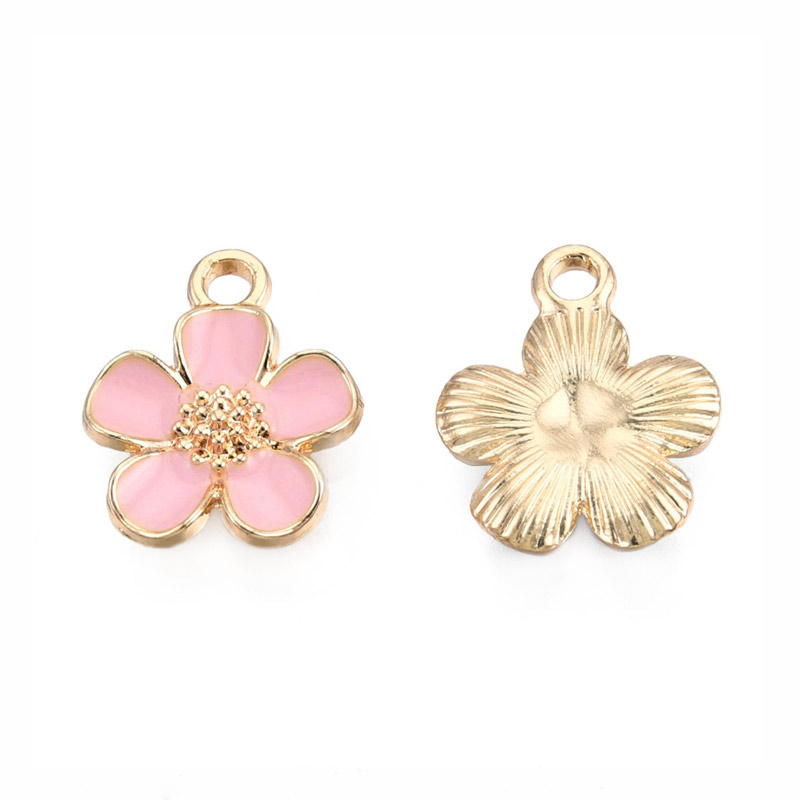 Підвіска метал. Квітка рожева, 16х13 мм, Золото (POD-053831)