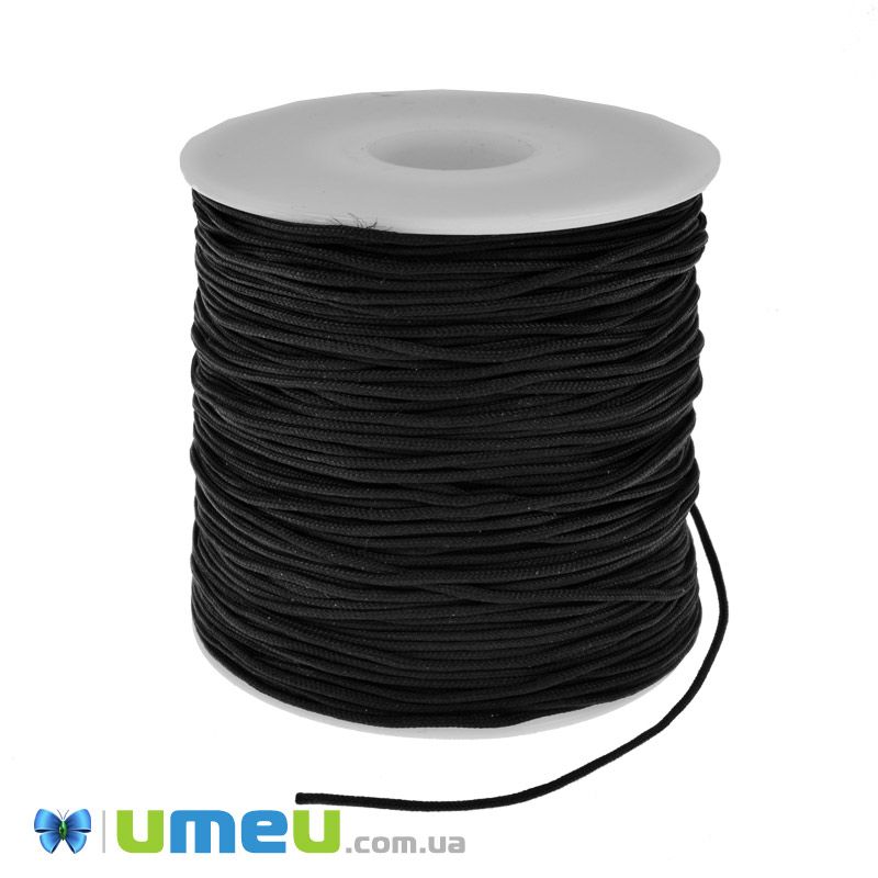 Нейлоновий шнур (для браслетів Шамбала), 1,0 мм, Чорний (LEN-047116)