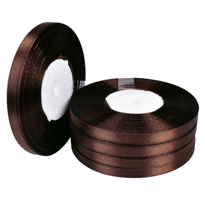 Атласная лента, 6 мм, Коричневая (LEN-056730)