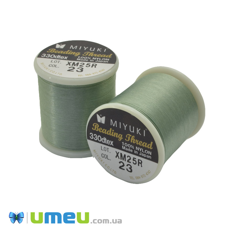 Нить для бисера Miyuki 23, Зеленая светлая, 50 м (MUL-045299)