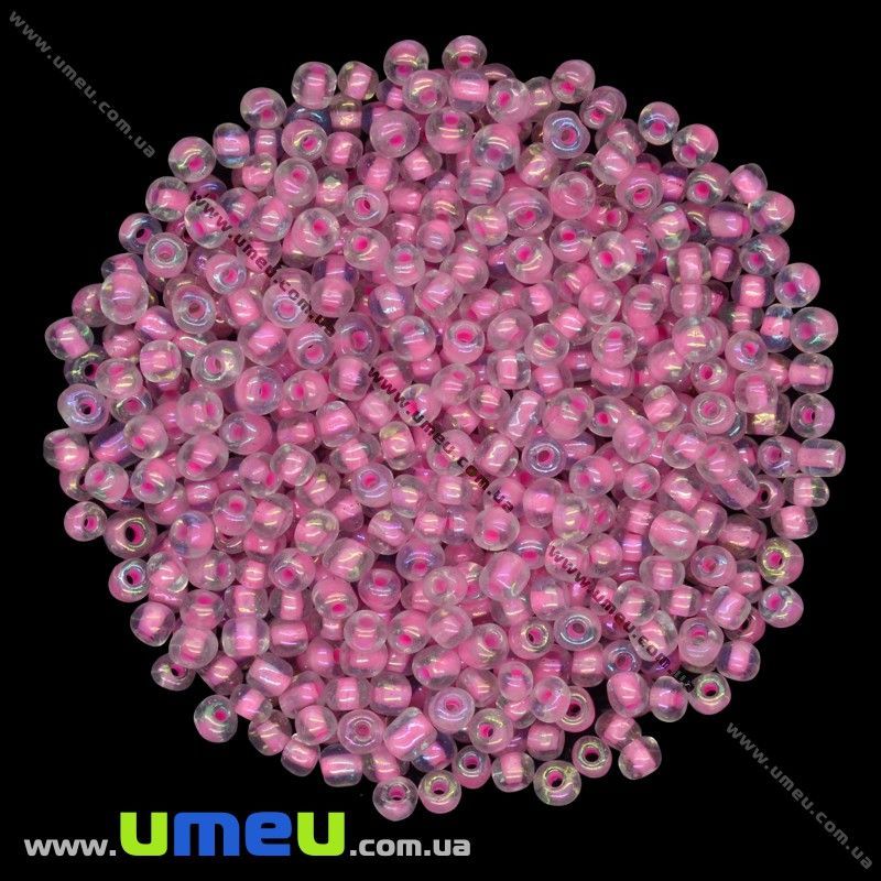 Бісер китайський великий, 6/0, Рожевий АВ профарбованих, 4 мм (BIS-012031)