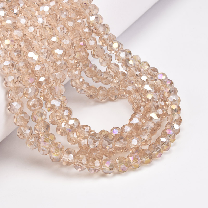 Намистини ронделі, 6х5 мм, Бежеві АВ (BUS-061121)