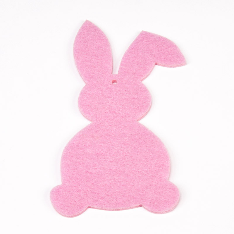 Декоративний виріб із фетру Зайчик, 12х6 см, Рожевий (FLT-057292)
