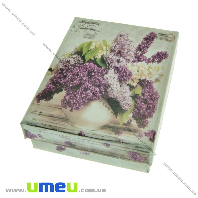 Подарункова коробочка Прямокутна з малюнком, 9х7х3 см, Сіра (UPK-023163)