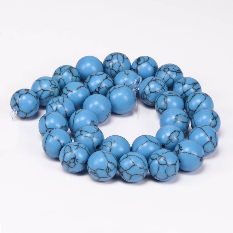 Бусины Бирюза, Синт. камень, 12 мм, Круглые (BUS-056104)