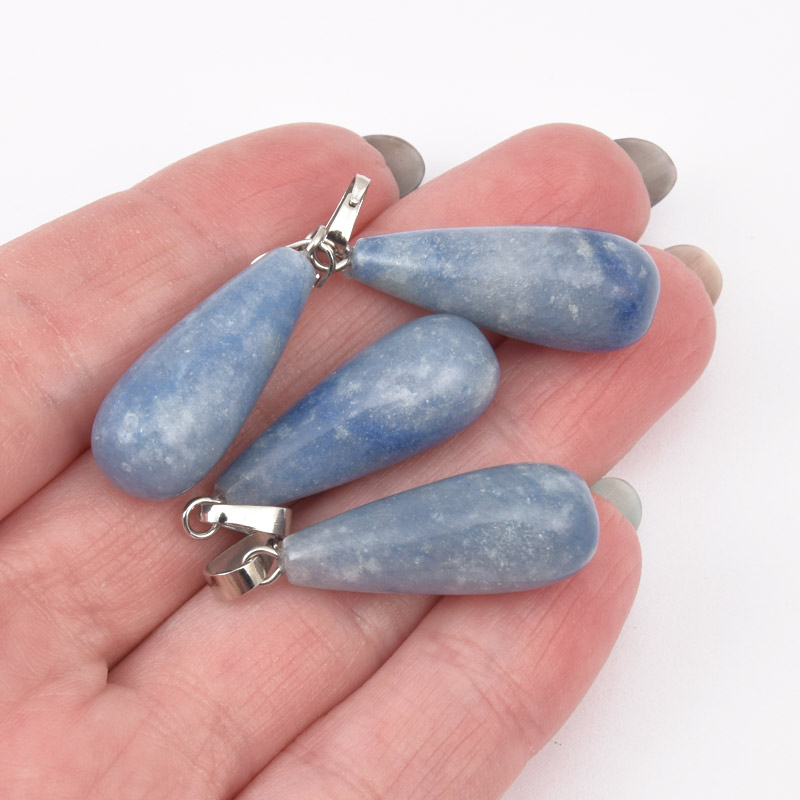 Подвеска Капля, Натур. камень Авантюрин, 29х10 мм (POD-057946)