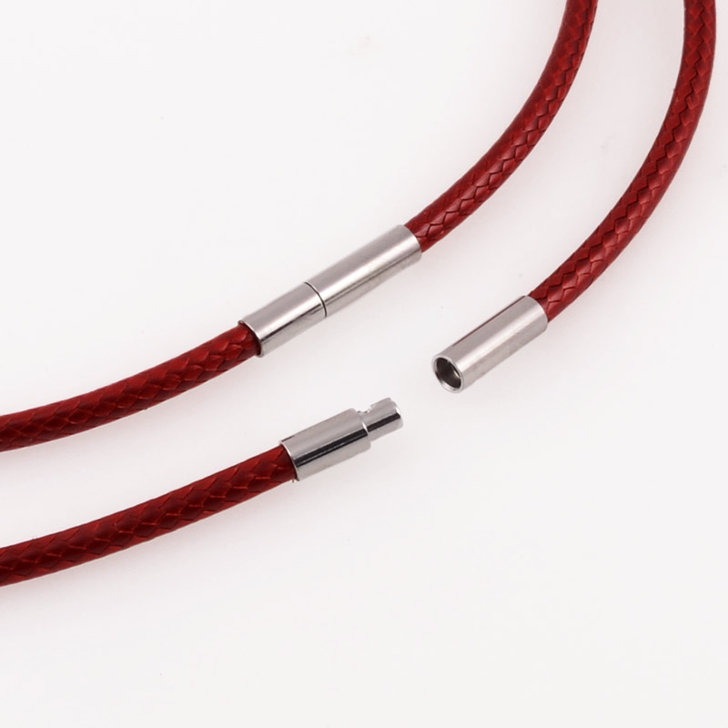 Основа для колье 3 мм, 45 см, Замок нерж. сталь, Красная (OSN-055557)