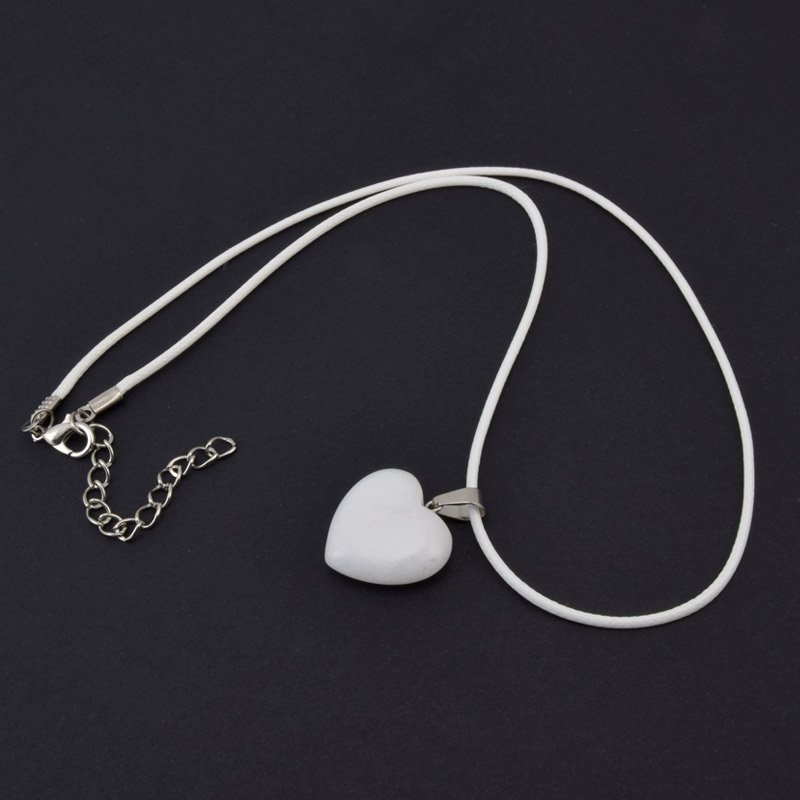 Підвіска на шнурку, Натур. камінь Нефрит білий (POD-058248)