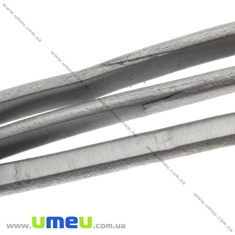 Основа для браслета Regaliz из нат. кожи УЦЕНКА, Серая метал., 10х6мм, 20 cм (OSN-017039)