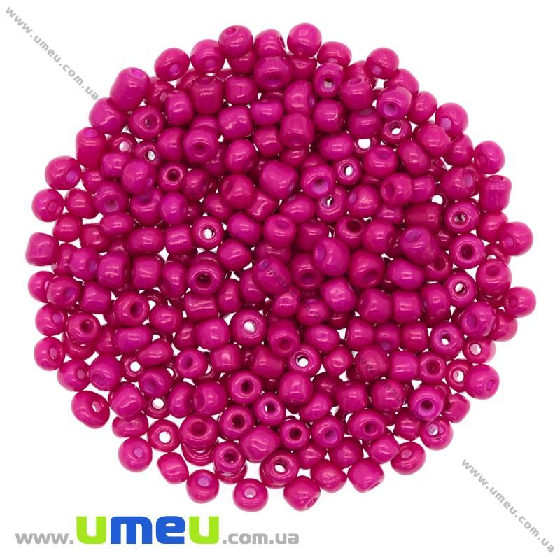 Бисер китайский крупный, 6/0, Малиновый натуральный, 4 мм (BIS-009030)