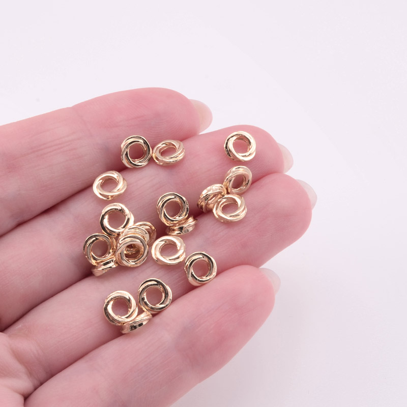 Бусины-разделители, 6х1,8 мм, Латунь с покрытием 14 kt (BUS-055838)