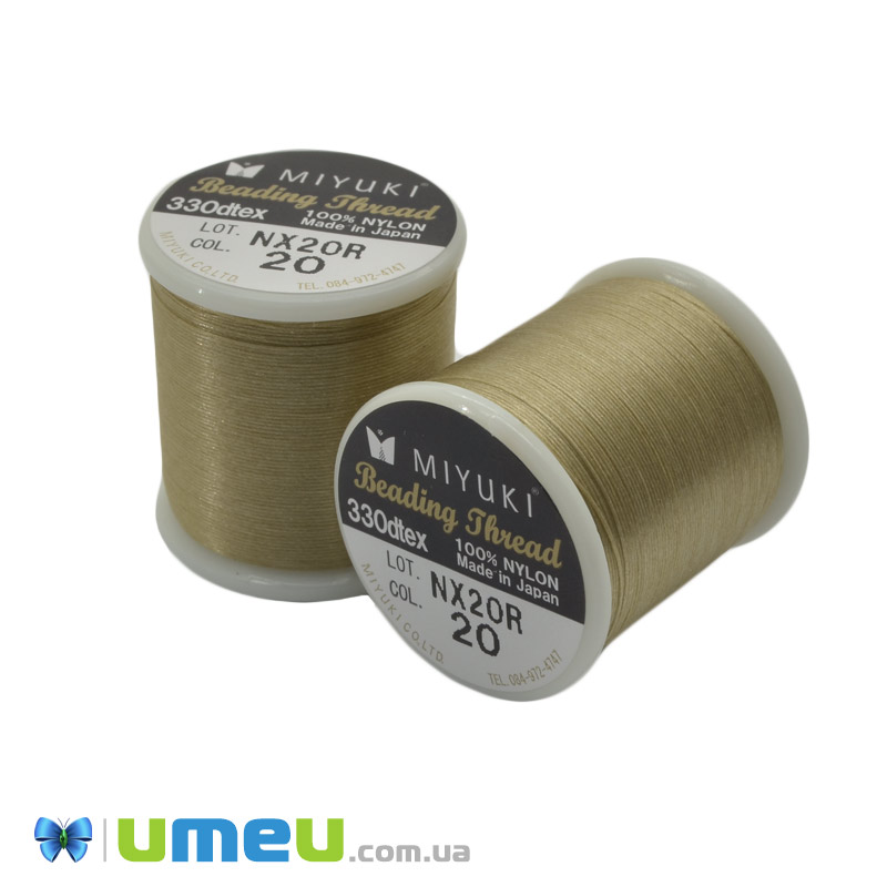 Нитка для бісеру Miyuki 20, Бежева, 50 м (MUL-045296)