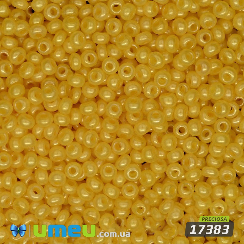 Бісер чеський №507 / 17383, Жовтий темний, Перламутровий, 10/0 (BIS-003838)