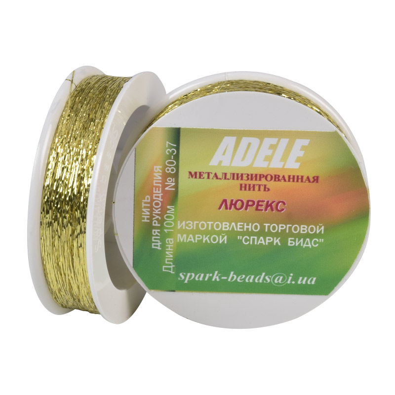 Нить металлизированая Люрекс Adele плоская, Золото, 100 м (MUL-061372)