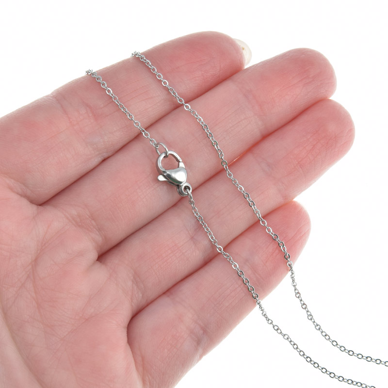 Основа на шию з нерж. ст., Темне срібло, 1,2 мм, 40 см (STL-020563)