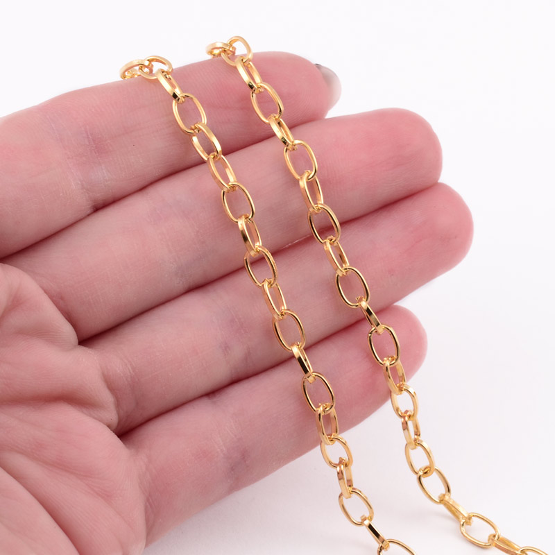 Ланцюг, Золото, 6,5х4,2 мм (ZEP-056048)