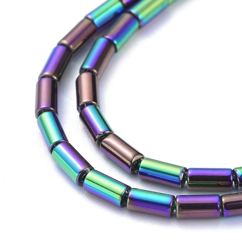 Намистини скляні, Циліндр, 4,5х2,5 мм, Ірис фіолетовий (BUS-057496)