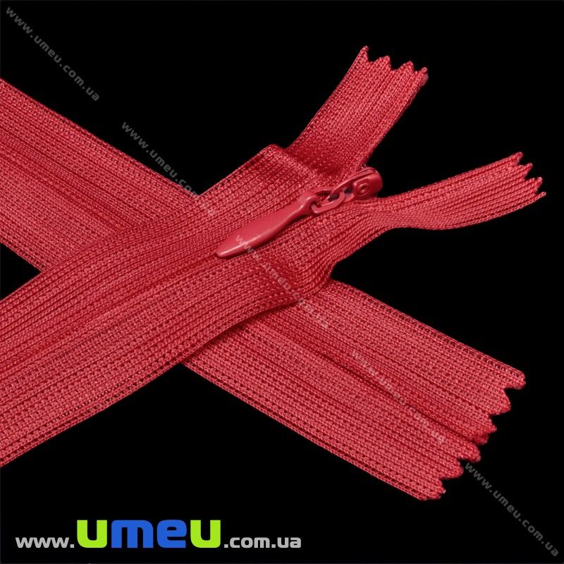 Молния потайная неразъемная, 35 см, Тип 3, Красная (ZIP-015996)