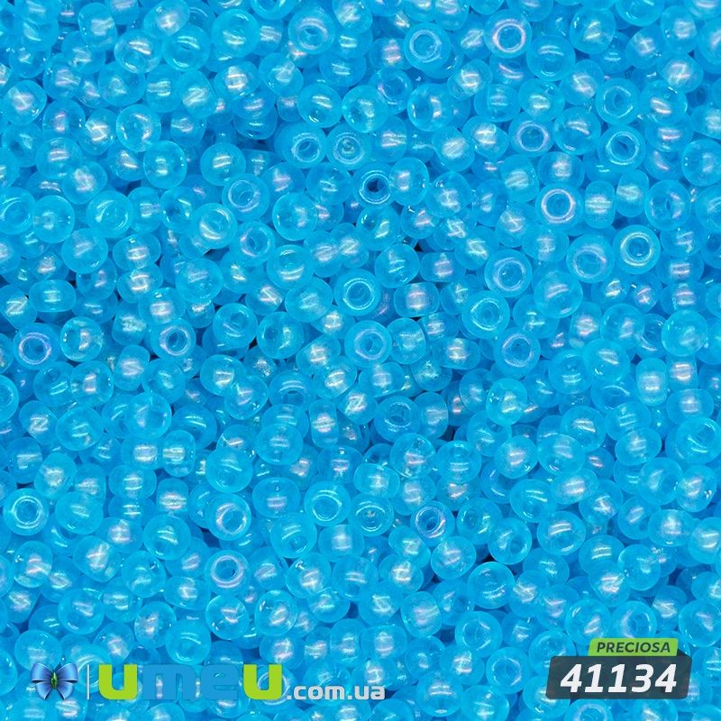 Бісер чеський №785/41134, Блакитний райдужний, 10/0 (BIS-043892)