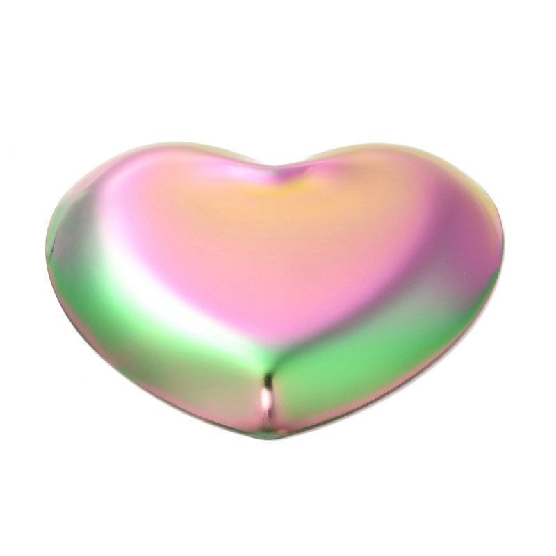 Декоративна тарілка із нерж. ст., 90х85х10 мм, Серце, Різнокольорова (INS-051980)