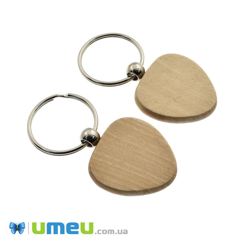 Брелок дерев'яний для гравіювання, Серце, 40х40х7 мм (OSN-048006)