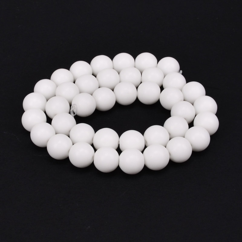 Намистини Мармур білий, Синт. камінь, 10,5 мм, Круглі (BUS-051867)