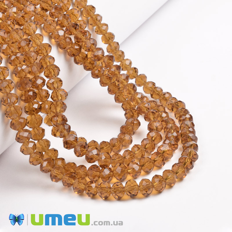 Намистини ронделі, 6х5 мм, Топаз (BUS-049347)