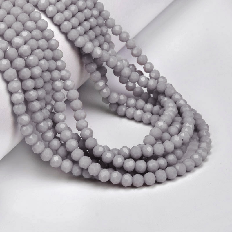 Бусины рондели, 4х3,5 мм, Серые (BUS-049061)