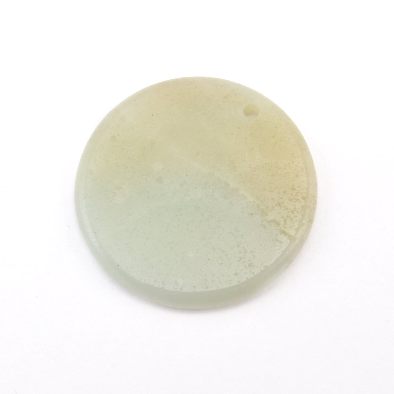 Підвіска Кругла плоска, Натур. камінь Амазоніт, 30 мм (POD-058638)