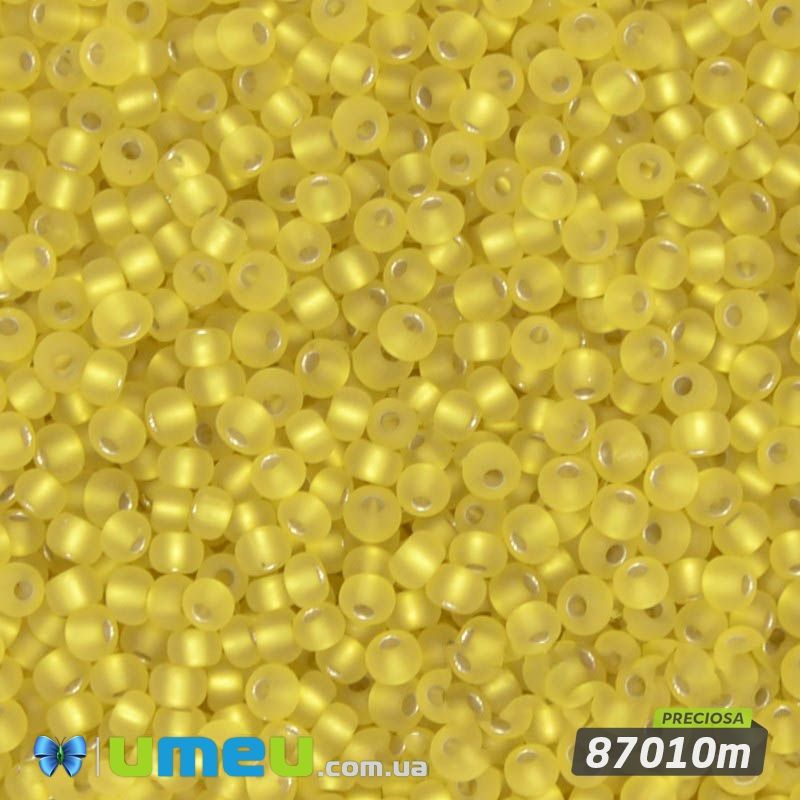 Бісер чеський №309m/87010m, Лимонний, Блискучий матовий, 10/0 (BIS-019609)
