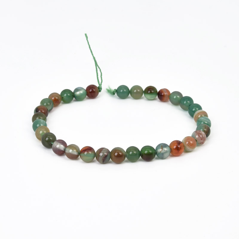 Намистини Агат зелений, Натур. камінь, 6 мм, Круглі, 18 см (BUS-058053)