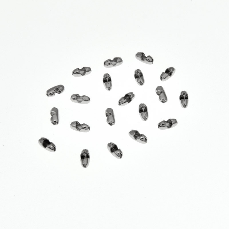 Застібки для ланцюга з кульками, Темне срібло, 5 мм (ZAM-009106)