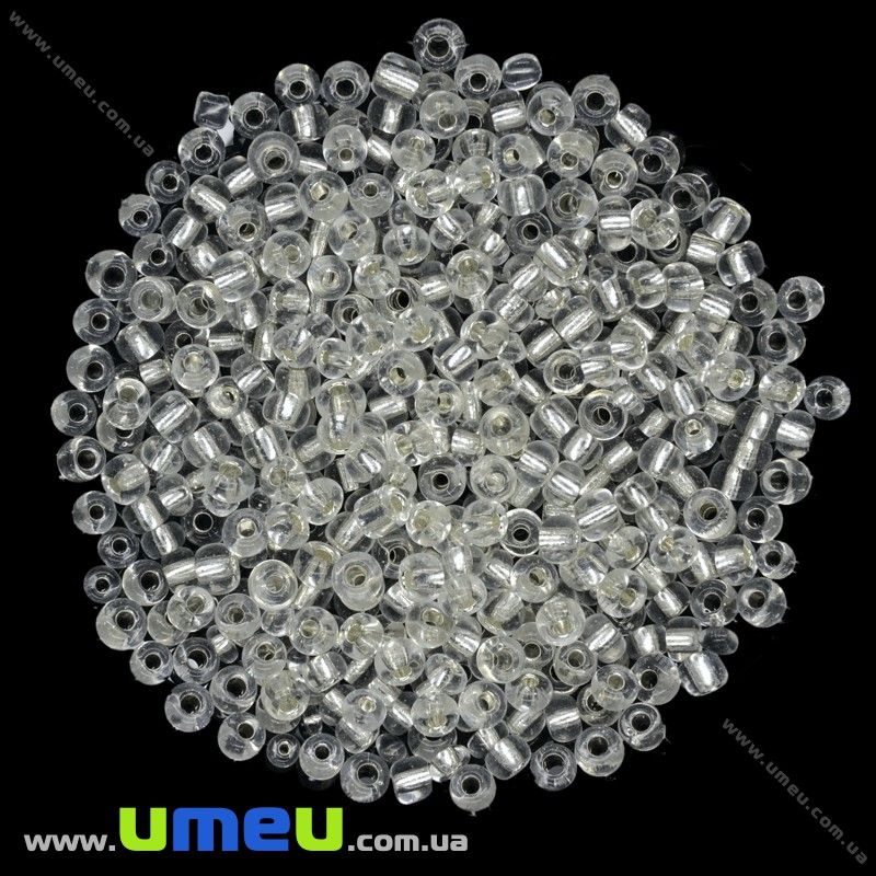 Бісер китайський великий, 6/0, Сріблястий блискучий, 4 мм (BIS-015639)