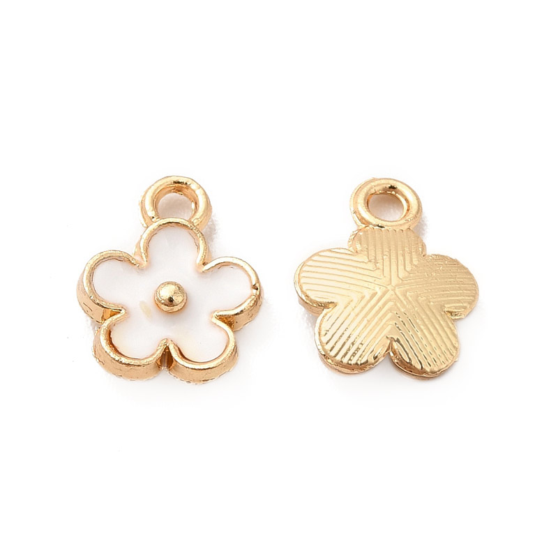 Підвіска метал. Квіточка біла, 10х8 мм, Золото (POD-053814)