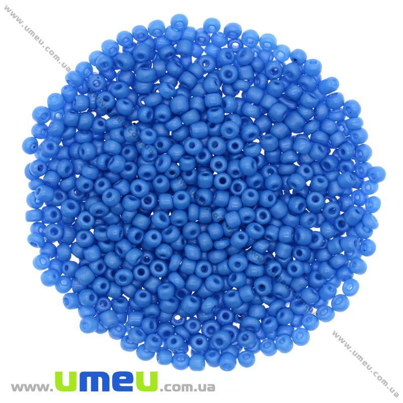 Бісер китайський середній, 8/0, Синій натуральний, 3 мм (BIS-009062)