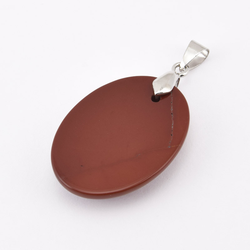 Підвіска Овал, Натур. камінь Мукаїт, 30х22 мм (POD-058737)