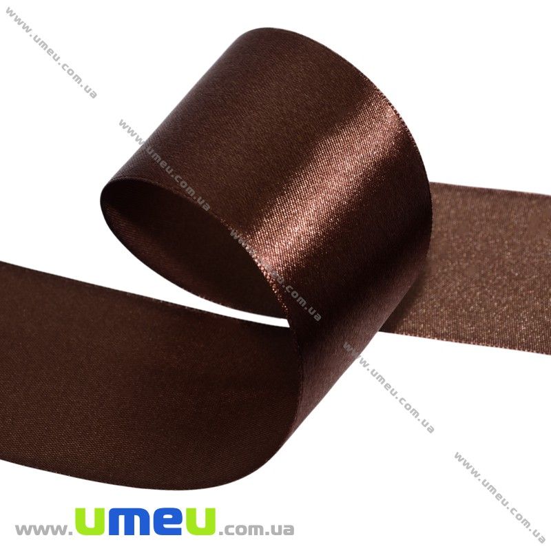 Атласна стрічка, 50 мм, Коричнева (LEN-009750)