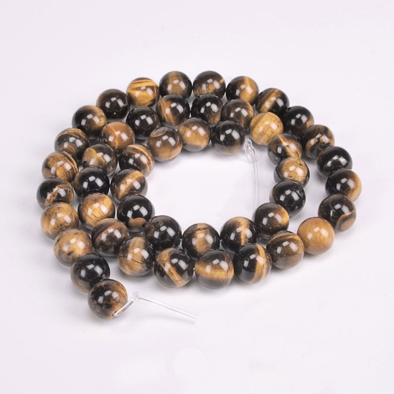 Намистини Тигрове око, Натур. камінь, 8 мм, Круглі (BUS-051683)
