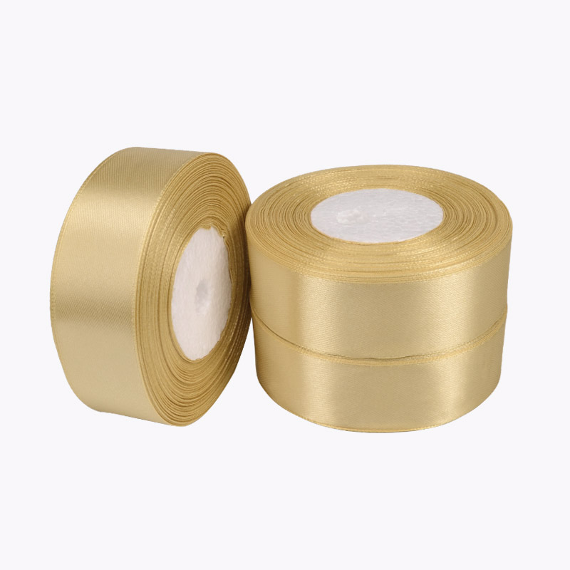 Атласна стрічка, 25 мм, Золотиста (LEN-053435)