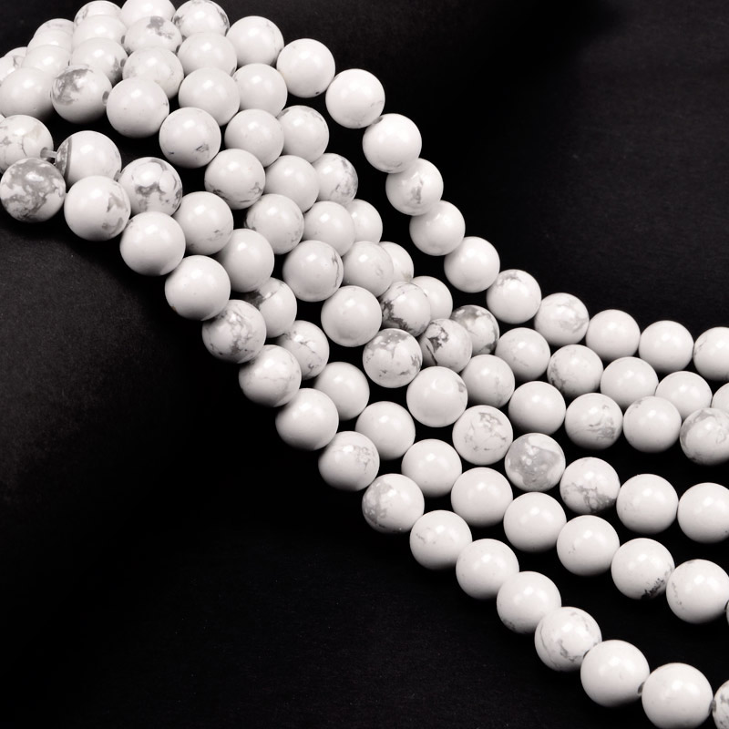 Намистини Говліт, Натур. камінь, 8 мм, Круглі (BUS-053971)