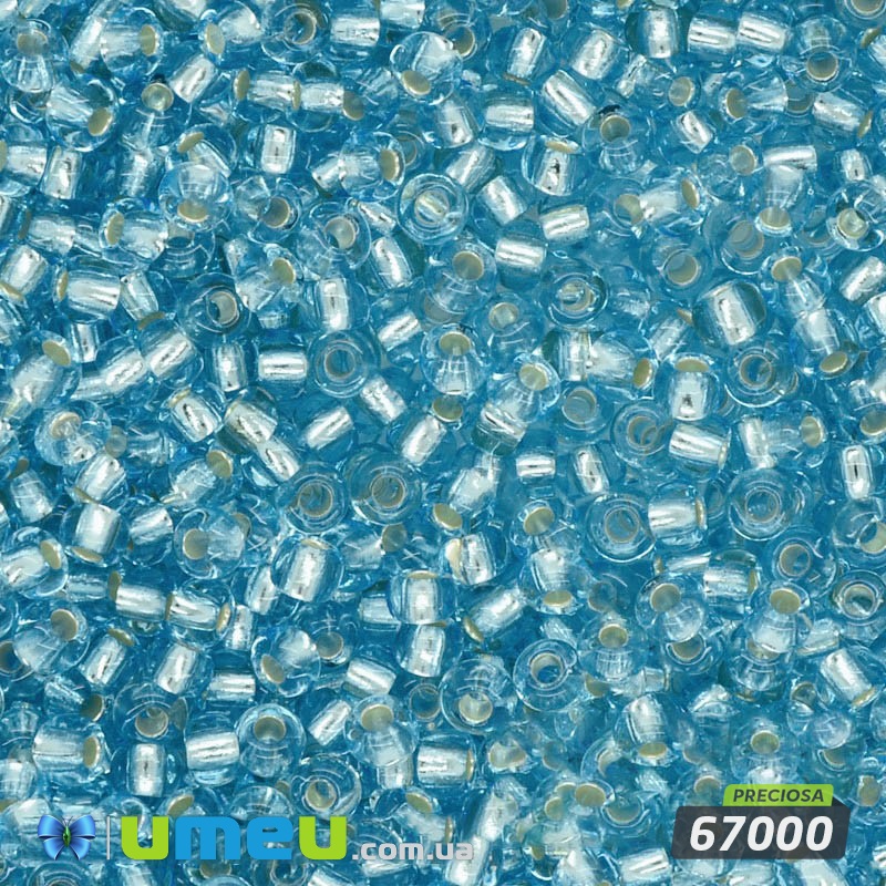 Бісер чеський №324 / 67000, Блакитний світлий, Блискучий, 10/0 (BIS-003790)