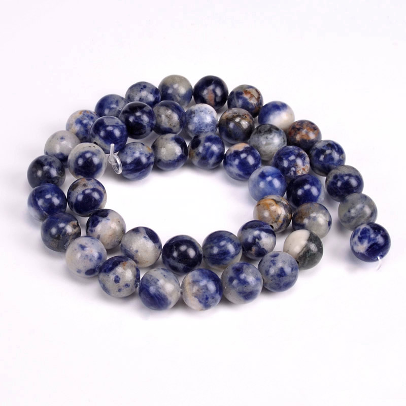 Намистини Содаліт, Натур. камінь, 8,5 мм, Круглі (BUS-051692)