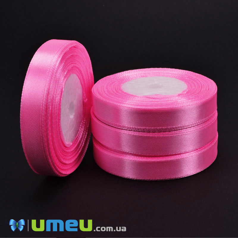 Атласная лента, 12 мм, Розовая (LEN-051037)