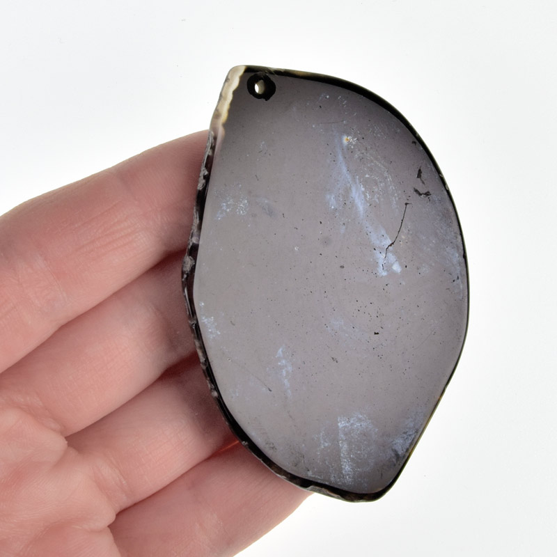 Зріз Агату, Чорний, 68х46 мм (POD-020212)