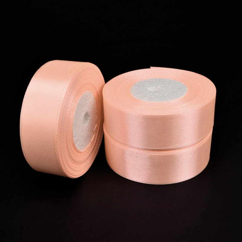 Атласна стрічка, 25 мм, Персикова (LEN-055243)