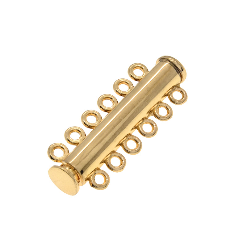 Магнітний замок-слайдер на 6 ниток, Світле золото, 36,5х13х7 мм (ZAM-053076)