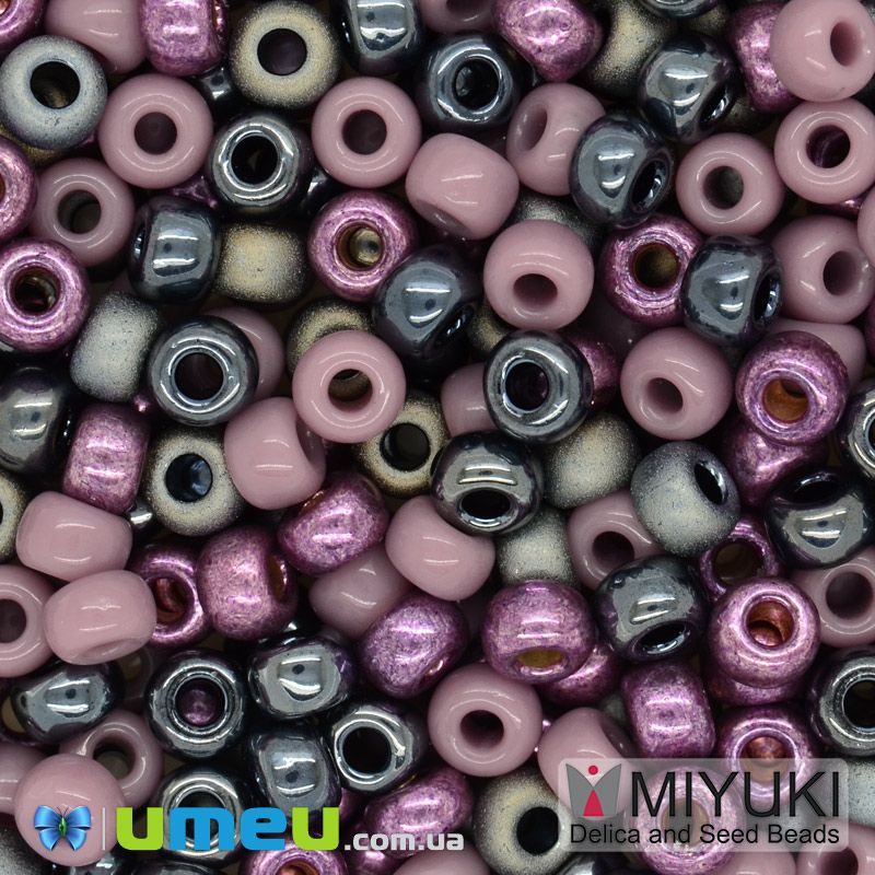 Бісер японський Miyuki круглий RR 6/0 №mix40, Фіолетовий (BIS-046005)