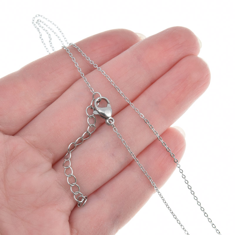 Основа на шию з нерж. ст. з подовжувачем, Темне срібло, 1,2 мм, 60 см (STL-058313)